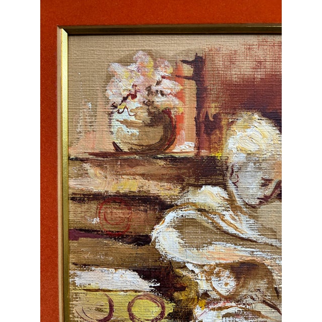 Abstract Abstract Midcentury Seated Nude Oil Painting For Sale - Image 3 of 7
