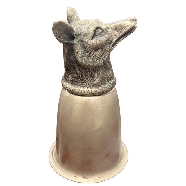 Gucci Vintage Gucci Silver-Tone Fox Head Stirrup Cup For Sale - Image 4 of 8