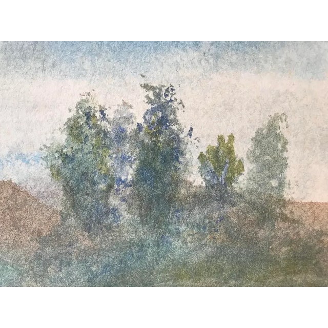 Paint Vintage Original Impressionist Watercolor Landscape Painting Circa 1950 For Sale - Image 7 of 9