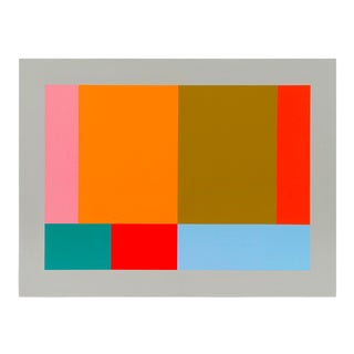 Contemporary Abstract Acrylic/Gouache on Wood Painting "Large Test Pattern 3" by Tom McGlynn For Sale