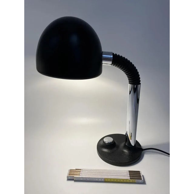 Vintage Office Desk Lamp with Black Painted Metal Screen, Germany Around 1960 For Sale - Image 6 of 11