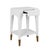 Worlds Away Matthew Izzo Home Patti Glossy White Lacquer One Drawer Side Table With Antique Brass Foot Caps For Sale - Image 4 of 6