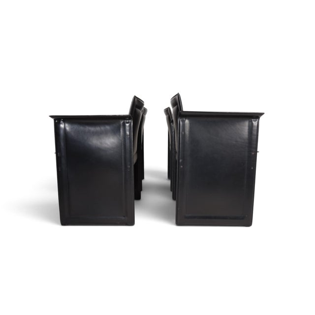 Solaria Leather Dining Chairs by Tito Agnoli for Arrben, 1970, Set of 4 For Sale - Image 12 of 18
