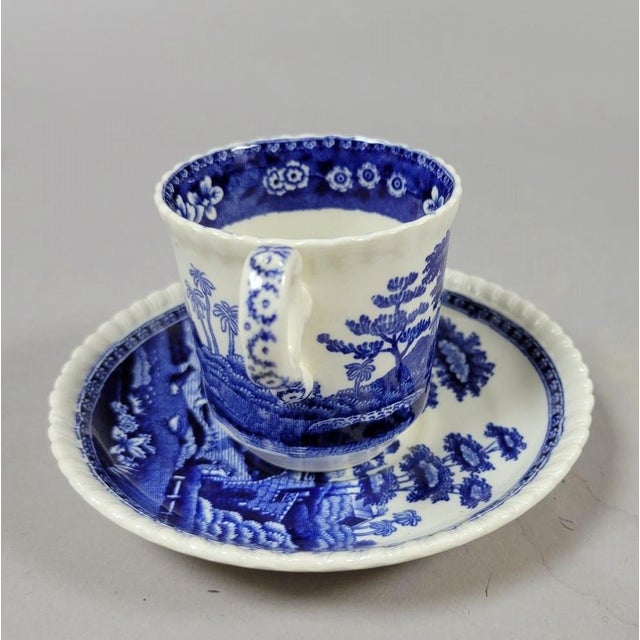 Copeland Spode “Tower” Blue Transferware Demitasse Cups, Set of 6, Espresso For Sale In Raleigh - Image 6 of 8