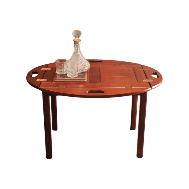 Victorian Military Campaign Mahogany and Brass Butlers Tray Table, Set of 2 For Sale - Image 9 of 14