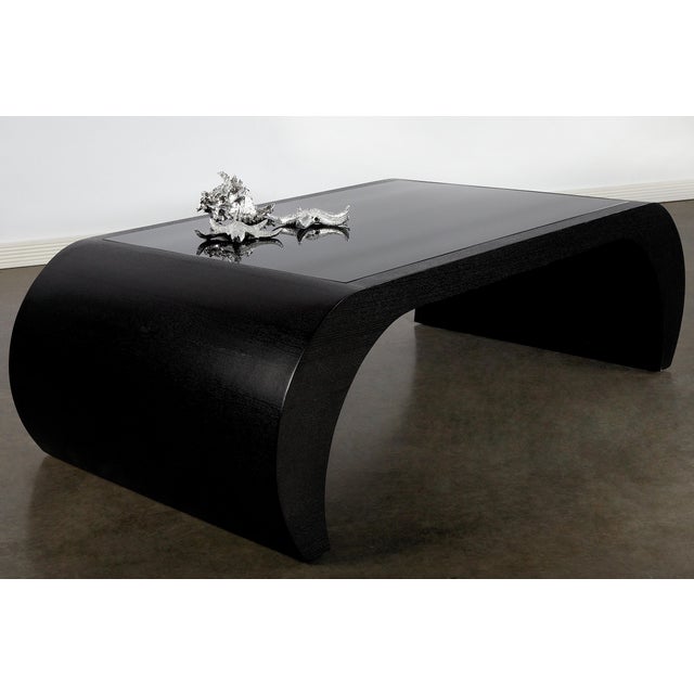Nia Curved Wood Coffee Table Chairish