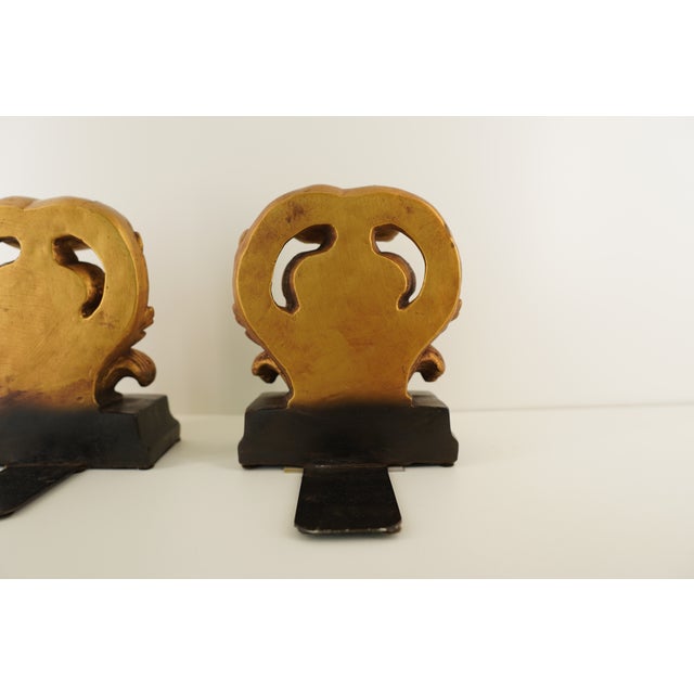 1990s Italian Hollywood Regency Borghese Gold Baroque Bookends For Sale - Image 15 of 18