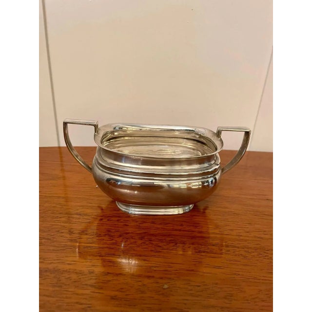 Edwardian Silver-Plated Tea Set Stamped Goldsmiths & Silversmith, Set of 3 For Sale - Image 3 of 14