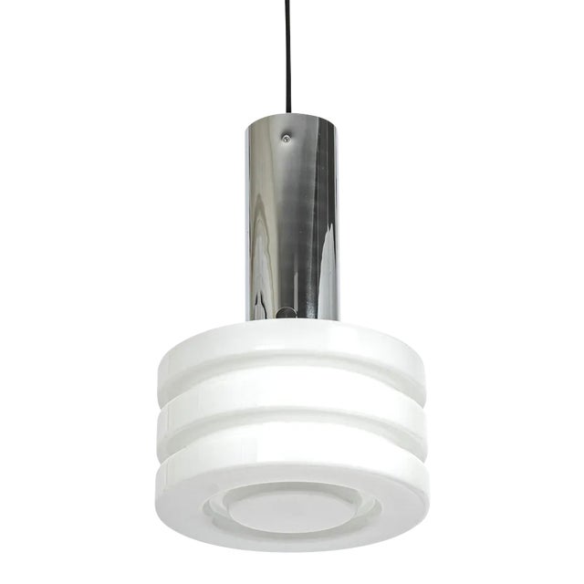 Petite Opal Glass Pendant Light by Limburg, Germany, 1960s For Sale