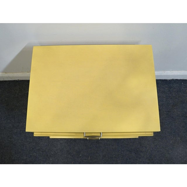 Late 20th Century Link Taylor Yellow Cream MCM Mid Century Modern 22" Two Drawer Open Cabinet Nightstand 3014 For Sale - Image 9 of 13