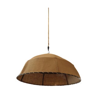 Restoration Hardware Burlap Pendant Light For Sale