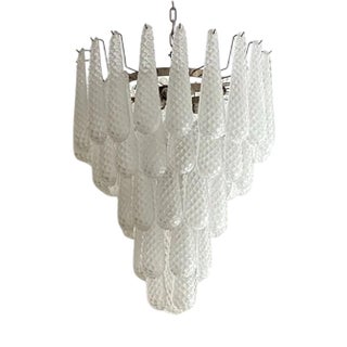Murano Drop Chandelier in Clear Glass For Sale