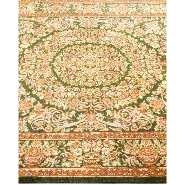 Solo Rugs Mogul, One-of-a-Kind Hand-Knotted Area Rug - Green, 4' 1" x 6' 3" For Sale - Image 4 of 8