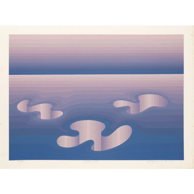 Op Art Roy Ahlgren, "Asteroid", Op Art Landscape For Sale - Image 3 of 3