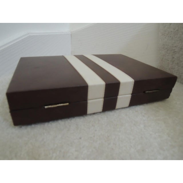 Backgammon Board Game in Leatherette Briefcase, 1970s For Sale - Image 9 of 12