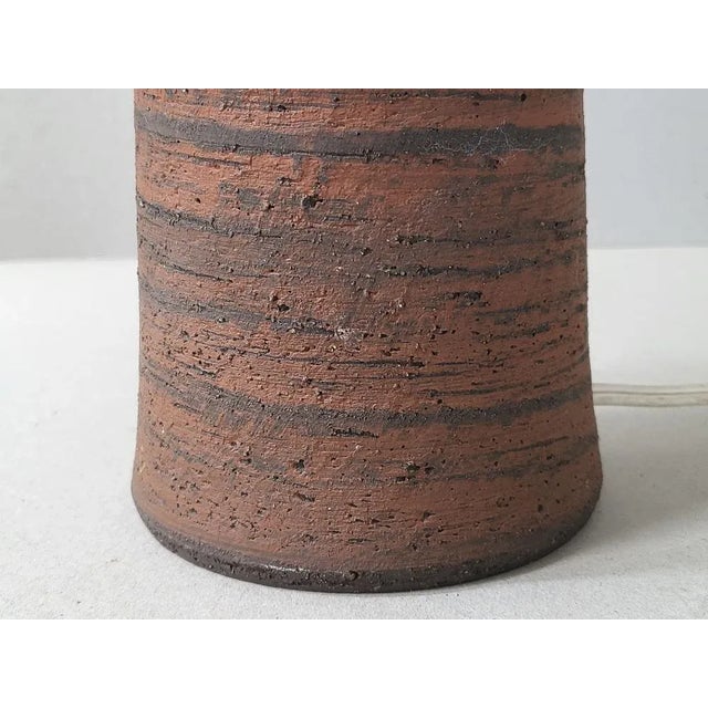 1960s Danish Table Lamp in Semi-Glazed Ceramic, 1960s For Sale - Image 5 of 7