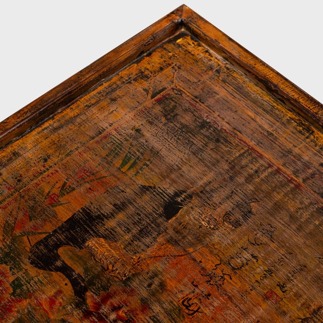 Chinese Chinese Painted Peony Garden Tray, C. 1950 For Sale - Image 3 of 3