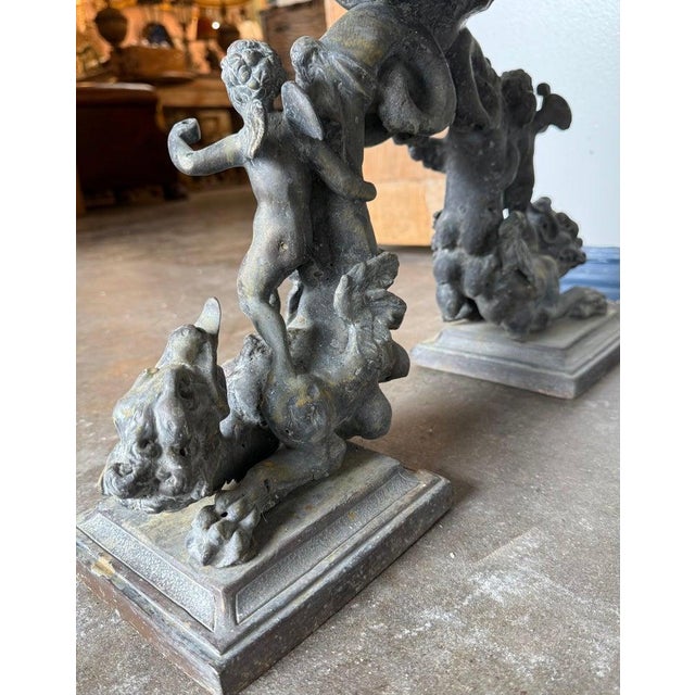 Bronze French Bronze Figural Coffee Table With Travertine Top For Sale - Image 8 of 10