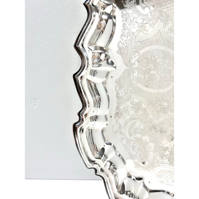Antique Silverplate Gallery Tray – Tabletop Entertaining & Bar Cart Serving Tray, American Raimond Silver Co. - 1920s–1930s For Sale - Image 9 of 12