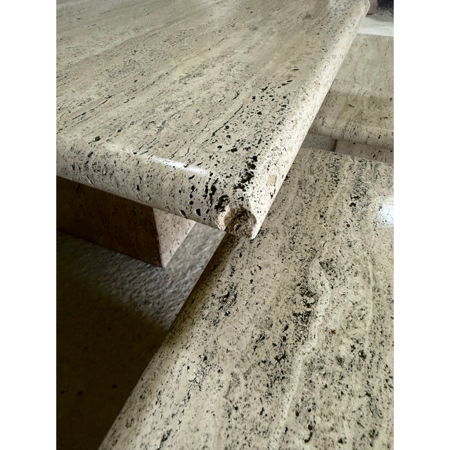 Italian Travertine Nesting Side Tables, 1970s, Set of 3 For Sale - Image 14 of 15