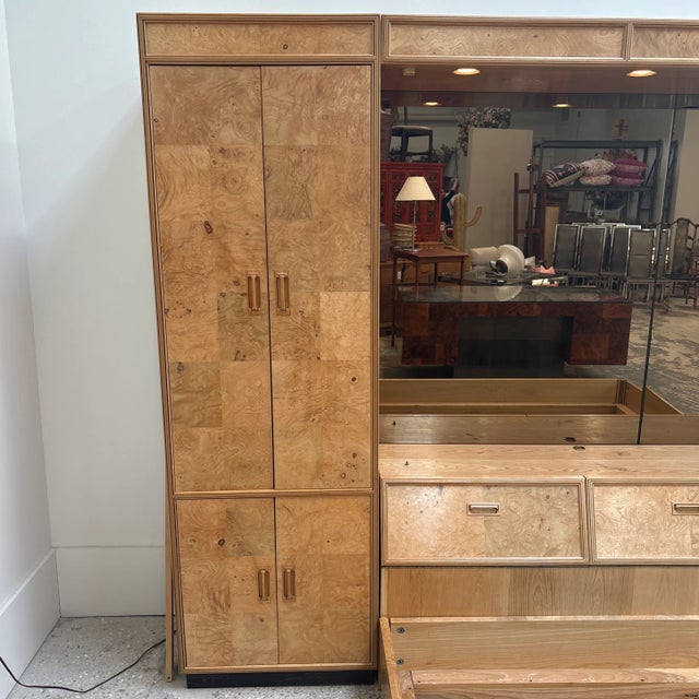 Wood Late 20th Centuryv Attributed to Henredon Scene Two Burl King Bedroom Set For Sale - Image 7 of 12