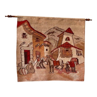 Vintage Andean Handwoven Wool Tapestry For Sale