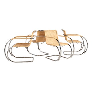 MR 20 Chairs in Turbular Steel by Mies Van Der Rohe for Thonet, Set of 4 For Sale