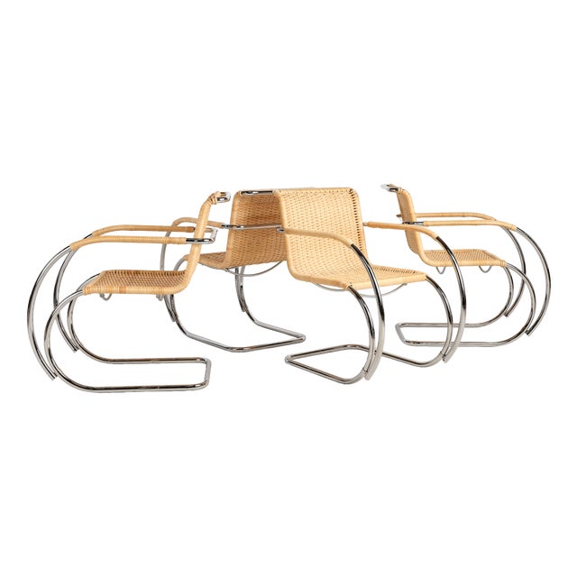 MR 20 Chairs in Turbular Steel by Mies Van Der Rohe for Thonet, Set of 4 For Sale