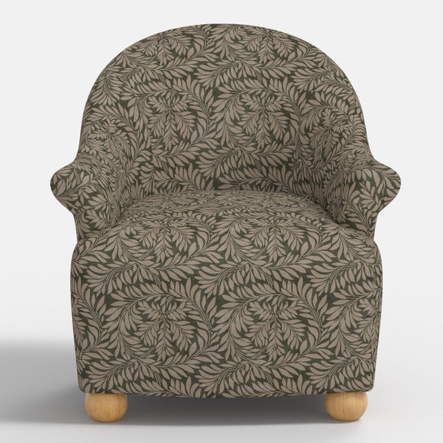 Not Yet Made - Made To Order Stoffer Home x Cloth & Company Marie Bun Foot Chair in Geogian Vine Olive and Mauve For Sale - Image 5 of 8