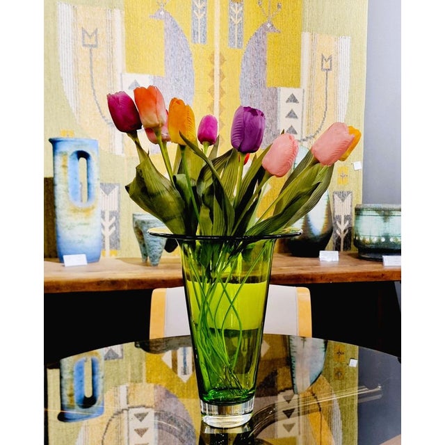 Large Vintage Neon Green Vase from Schott Zwiesel, 1970s For Sale - Image 13 of 15