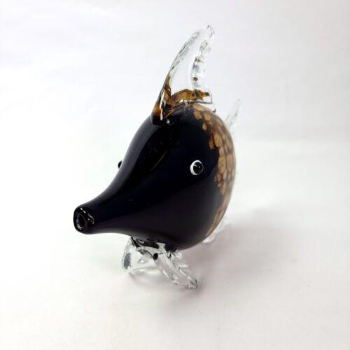 Glass Early 21st Century Tortoiseshell Art Glass Fish Sculpture For Sale - Image 7 of 8