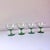 Set of four blown glass coupe cocktail glasses in a lovely sea green color.