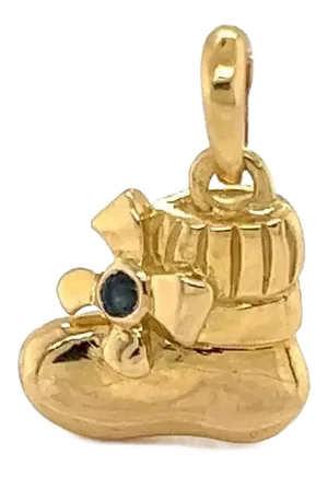 Van Cleef & Arpels Baby Booty Sapphire & 18k Yellow Gold Charm Pendant