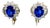 Blue Sapphire Diamond 14k White Gold & Platinum Clip Earrings, A Pair For Sale