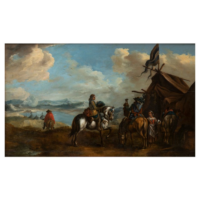Philips Wouwerman, Dutch Landscape, 1660, Oil on Panel For Sale