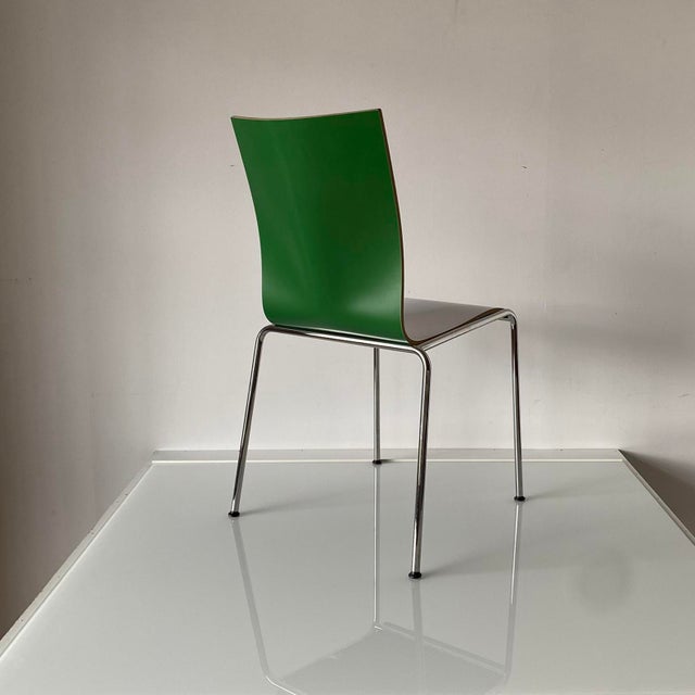 Metal Green and White Chairs by Erik Magnussen for Engelbrechts, 1990s, Set of 12 For Sale - Image 7 of 18