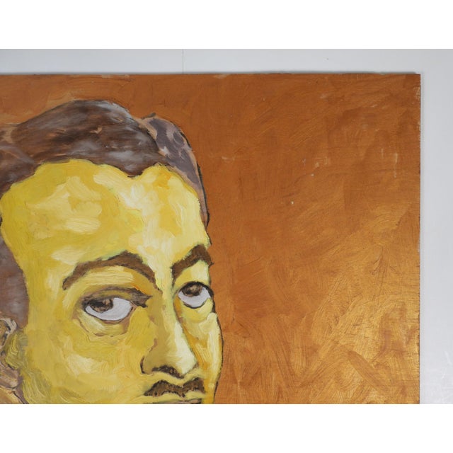 Contemporary Expressionist Portrait Painting Man in Yellow For Sale - Image 4 of 6