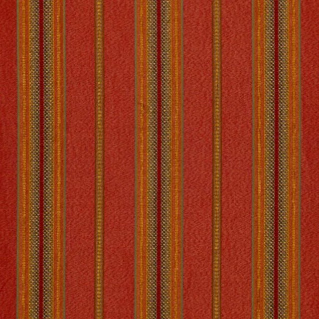 Sample - Schumacher Sinclair Chenille Stripe Fabric in Rouge For Sale