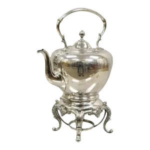 Antique Reed & Barton 1866 Silver Plated Victorian Tilting Teapot on Stand