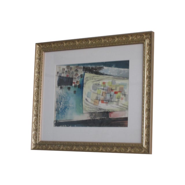 D. S. Lefkowitz Mid-Century Abstract Bridge Original Watercolor For Sale In San Diego - Image 6 of 6