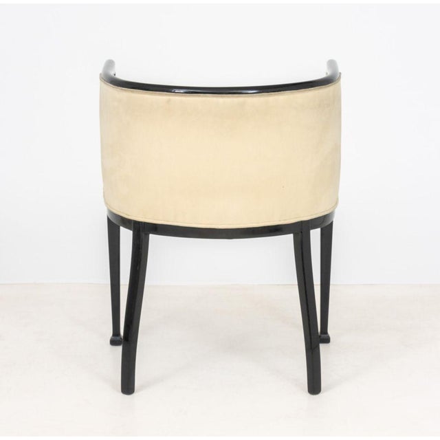 Art Deco Black Lacquered Tub Chair, Ca. 1920 For Sale - Image 9 of 9