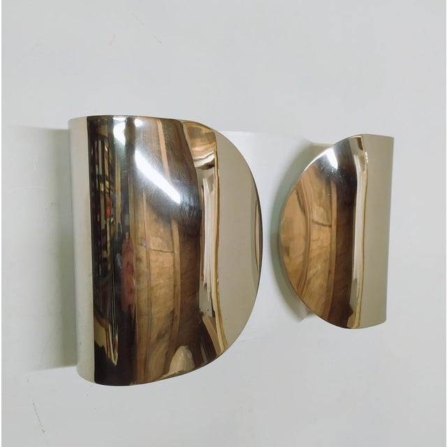 Wall light named Foglio. Designer Afra & Tobia Scarpa for Flos. Original 1960s, first series. Steel strong (2 mm.). Micro...