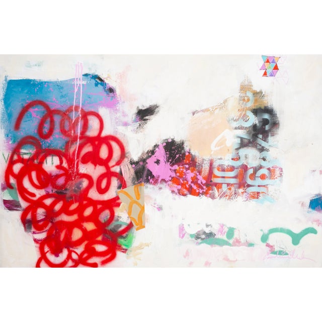 Textile Contemporary Abstract Acrylics/Mixed Media on Canvas "Vitality" by Carolina Alotus For Sale - Image 7 of 9