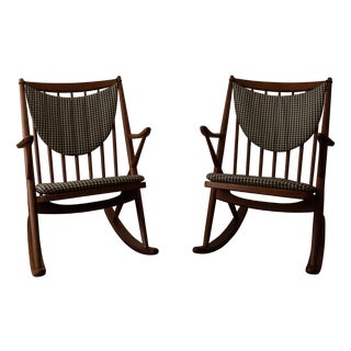 Vintage Danish Teak Rocking Chairs by Frank Reenskaug for Bramin, 1950s, Set of 2 For Sale