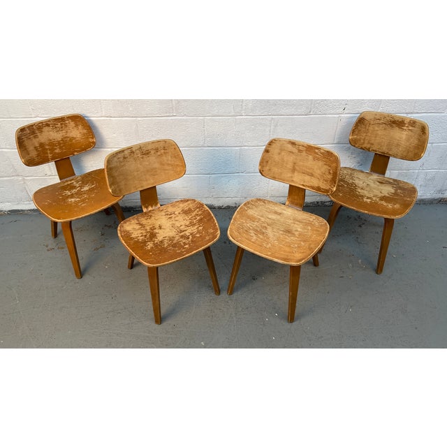 Set of four elegant bentwood chairs by Bruno Weil for Thonet, showcasing the timeless craftsmanship and graceful curves...