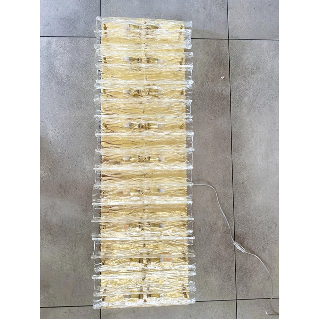 Glass Contemporary Italian Luxury Brass Wall Sconce Murano Glass or Flush Mount For Sale - Image 7 of 7