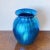 Art Deco Vintage Large Iridescent Vase in Blue Glass (Signed Lundberg Studios 2000) For Sale - Image 3 of 6
