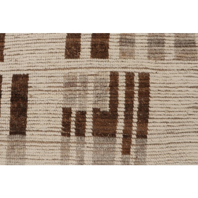 Rug & Kilim’s Modern Rug with Beige-brown Geometric Patterns - 9x12 For Sale In New York - Image 6 of 7