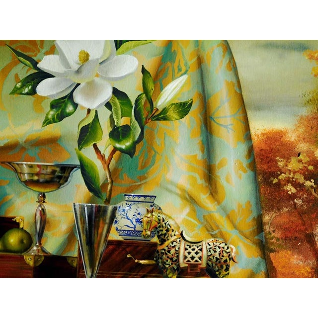 "Magnolis& Persimmons" Original Oil on Stretched canvas by James Jensen Hand signed by the artist Art Size: 30" x 60"...