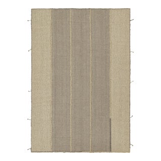 Rug & Kilim’s Contemporary Custom Kilim Design in Beige-Brown and Gray For Sale